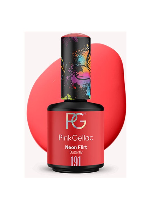 Pink Gellac 191 Neon Flirt - gel nagellak - voorkant 2 191 neon flirt