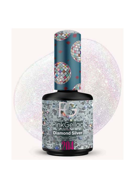 Pink Gellac 204 Diamond Silver - nagellak