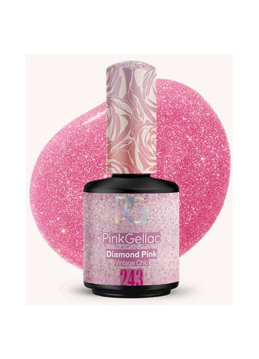 Pink Gellac 243 Diamond Pink - gel nagellak - voorkant 243 diamond pink