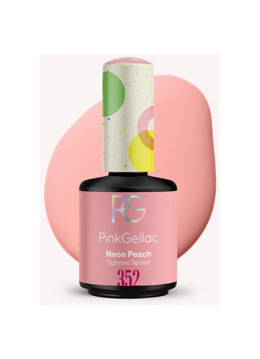 Pink Gellac 352 Neon Peach - gel nagellak - voorkant 352 neon peach