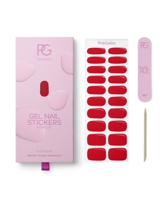 Pink Gellac Gel Stickers - nagelstickers - voorkant 034 rocking red