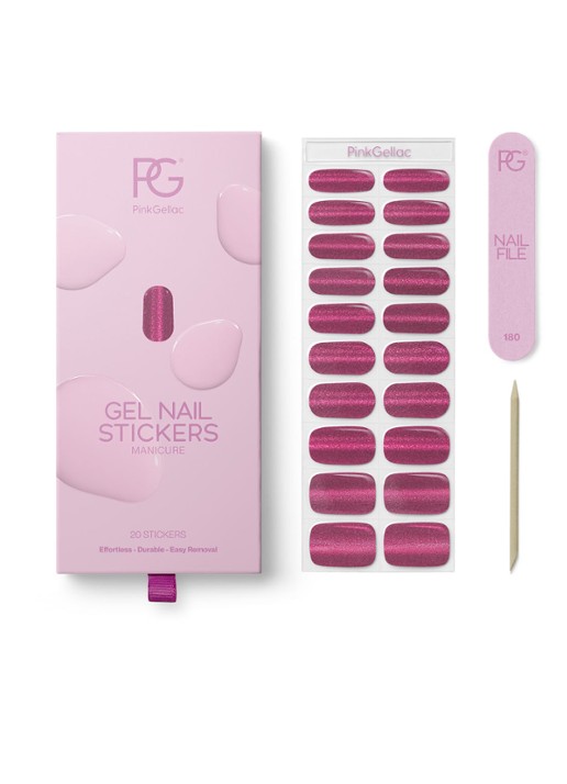 Pink Gellac Gel Stickers - nagelstickers - voorkant 4 027 cat eye flamenco red