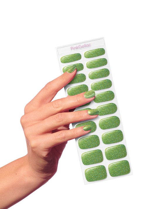 Pink Gellac Gel Stickers - nagelstickers - voorkant 2 sparklink green