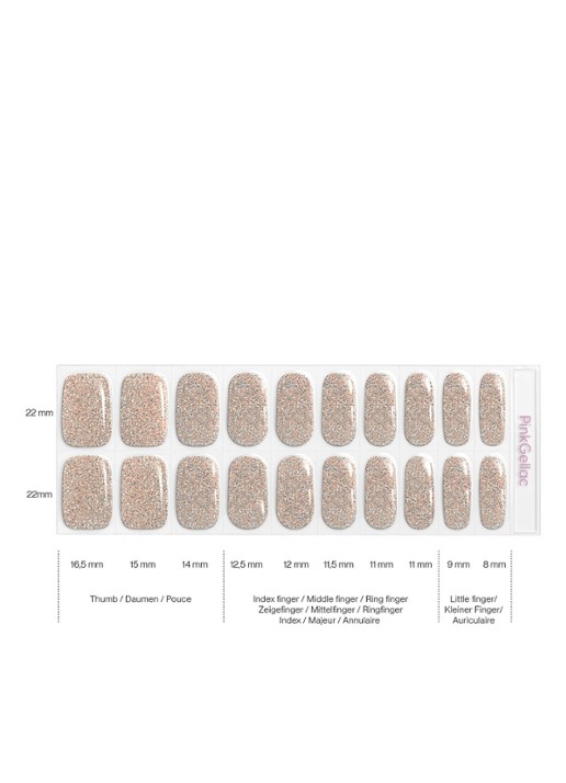 Pink Gellac Gel Stickers - nagelstickers - detail 4 champagne sparkle