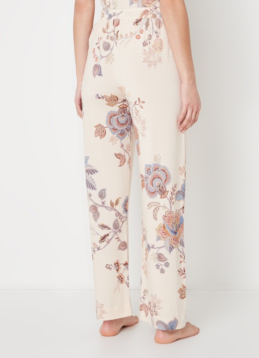 Pip Studio Belin pyjamabroek met bloemenprint - achterkant 4 lindegroen
