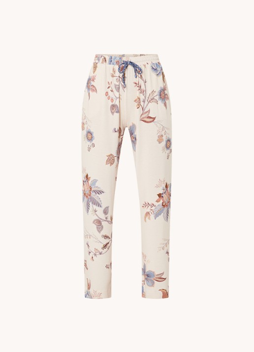 Pip Studio Belin pyjamabroek met bloemenprint - voorkant 2 lindegroen