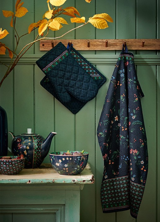 Pip Studio Berry Blues tafelloper 50 x 150 cm - detail 4 blauw