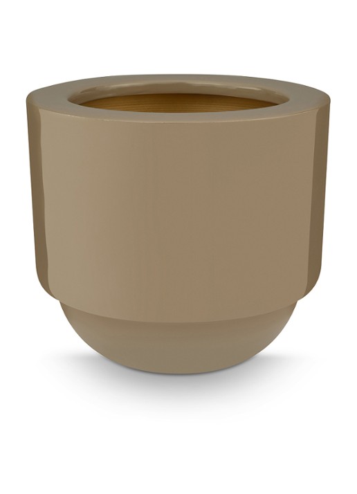 Pip Studio Bloempot voor binnen 24 x 21 cm - voorkant khaki