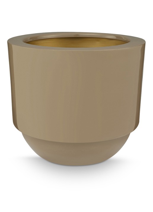 Pip Studio Bloempot voor binnen 32 x 28 cm - voorkant khaki