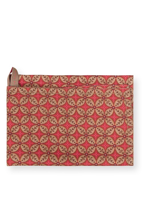 Pip Studio Blooming Tales Bustani-Pashmina theedoek 50 x 70 cm set van 2 - detail donkerrood