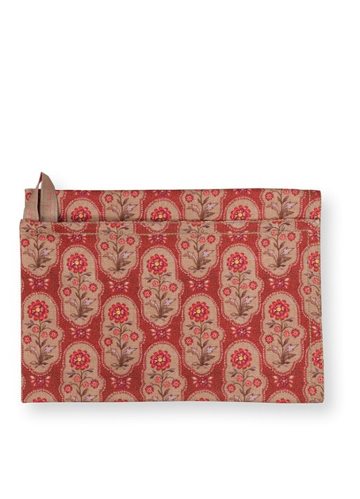 Pip Studio Blooming Tales Bustani-Pashmina theedoek 50 x 70 cm set van 2 - detail 4 donkerrood