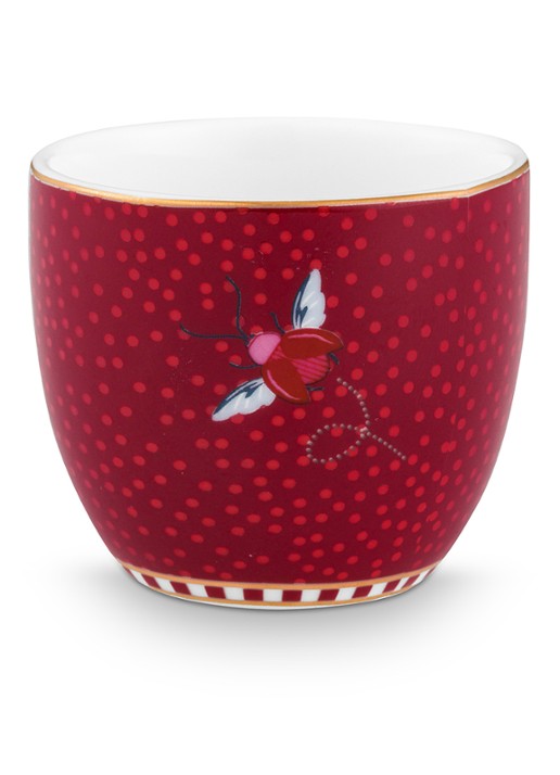 Pip Studio Blooming Tales Fantasy eierdop 4 cm - achterkant 2 donkerrood