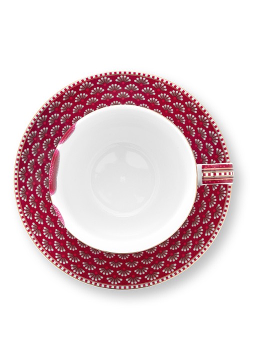 Pip Studio Blooming Tales Fantasy kop en schotel set van 2 - detail 6 donkerrood