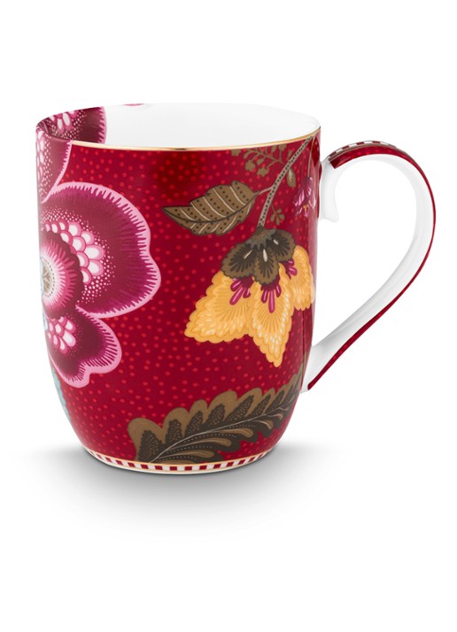 Pip Studio Blooming Tales Fantasy kopje set van 2 - achterkant donkerrood