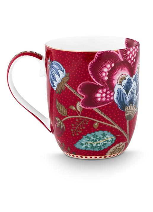 Pip Studio Blooming Tales Fantasy kopje - achterkant donkerrood