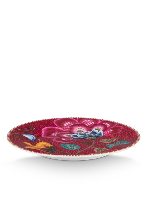 Pip Studio Blooming Tales Fantasy ontbijtbord 17 cm - detail donkerrood