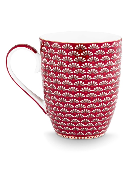 Pip Studio Blooming Tales mok - achterkant 4 donkerrood
