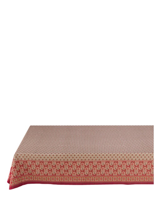 Pip Studio Blooming Tales tafelkleed 150 x 250 cm - detail donkerrood