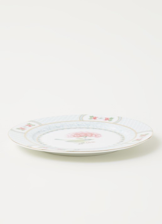 Pip Studio Blushing Birds gebaksbordje 17 cm  - voorkant 3 lichtblauw