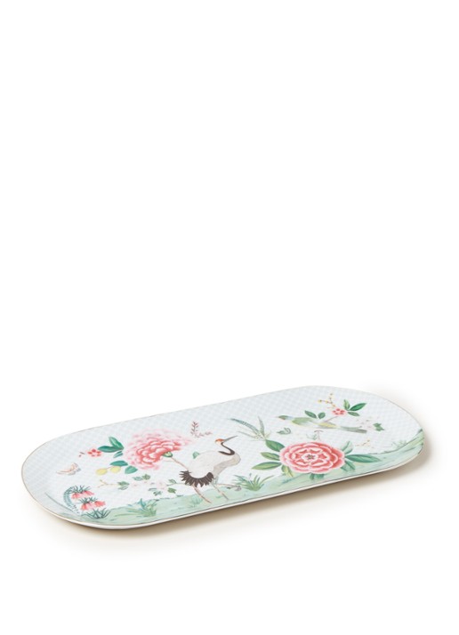 Pip Studio Blushing Birds serveerschaal 33 cm  - voorkant wit