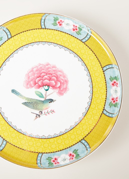 Pip Studio Blushing Birds taartplateau 21 cm - detail 3 mosterd