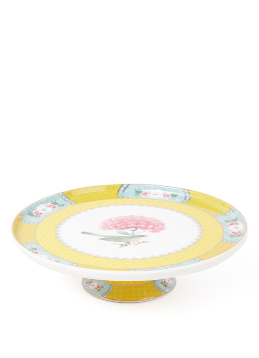 Pip Studio Blushing Birds taartplateau 21 cm - voorkant mosterd