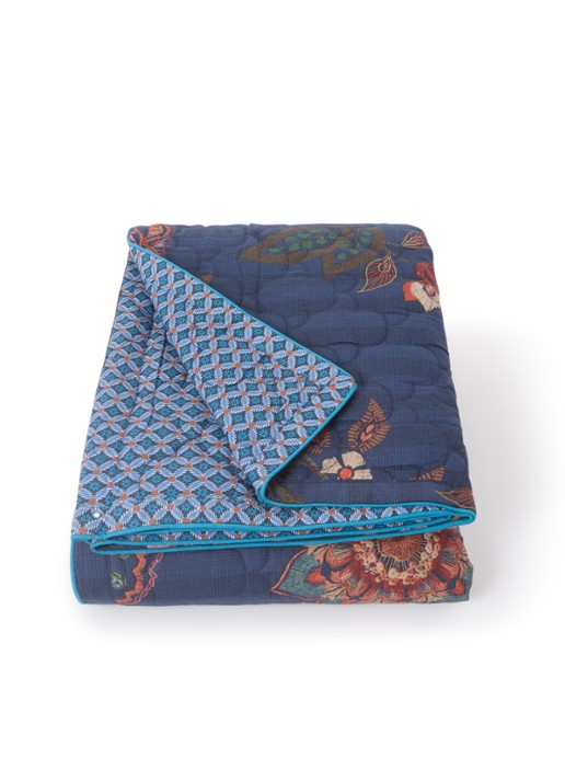 Pip Studio Buenas Noches bedsprei van katoen perkal - voorkant 3 donkerblauw