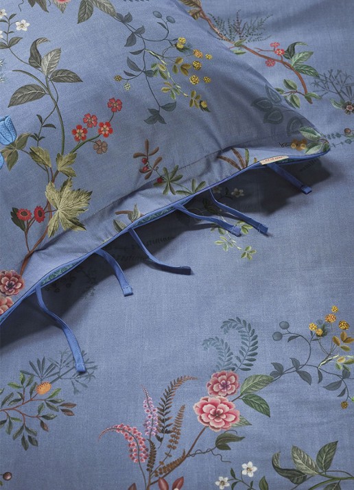 Pip Studio Bustani bedsprei 150 x 200 cm - detail 2 donkerblauw