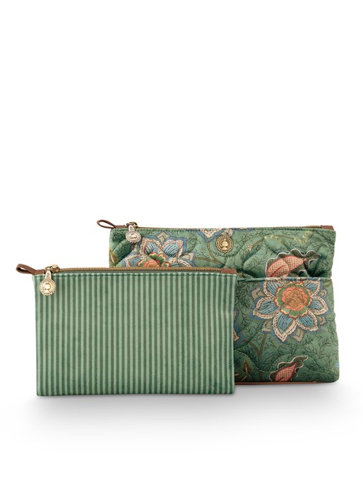 Pip Studio Caryn Mumbai Morning beautycase 2-delig - detail 4 groen