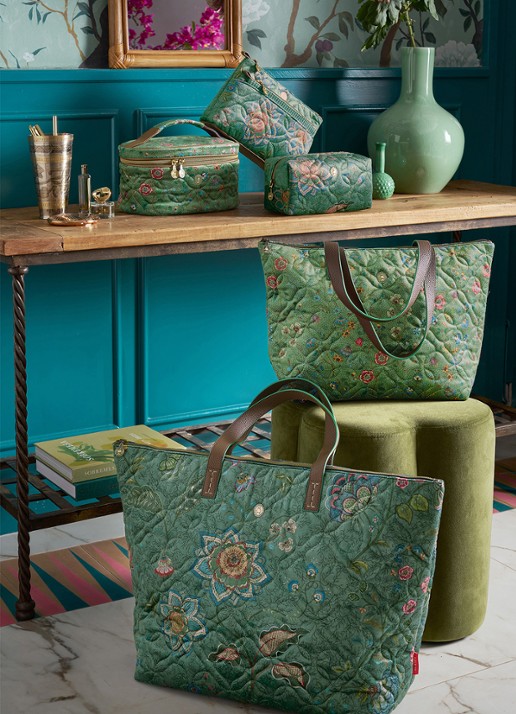 Pip Studio Caryn Mumbai Morning beautycase 2-delig - detail 6 groen