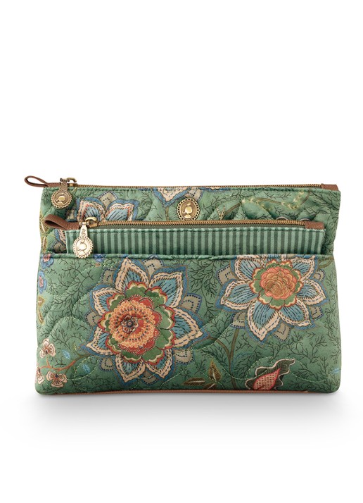 Pip Studio Caryn Mumbai Morning beautycase 2-delig - voorkant 2 groen