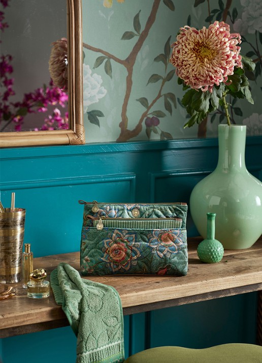 Pip Studio Caryn Mumbai Morning beautycase 2-delig - voorkant 3 groen