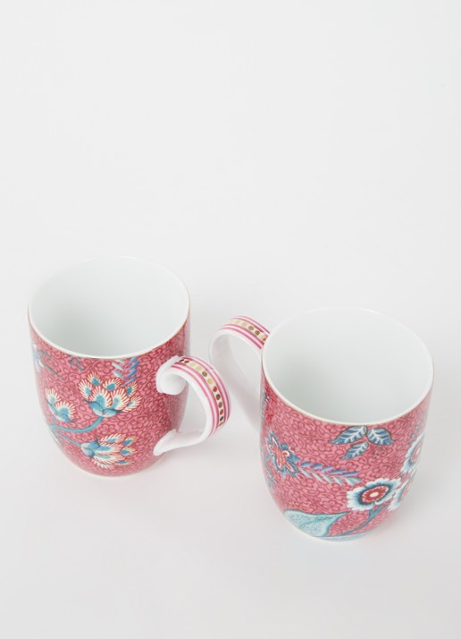 Pip Studio Flower Festival kopje 14,5 cl set van 2 - voorkant 7 roze