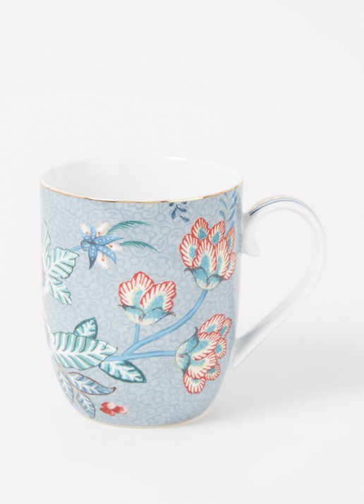 Pip Studio Flower Festival kopje 14,5 cl - voorkant 3 blauwgrijs