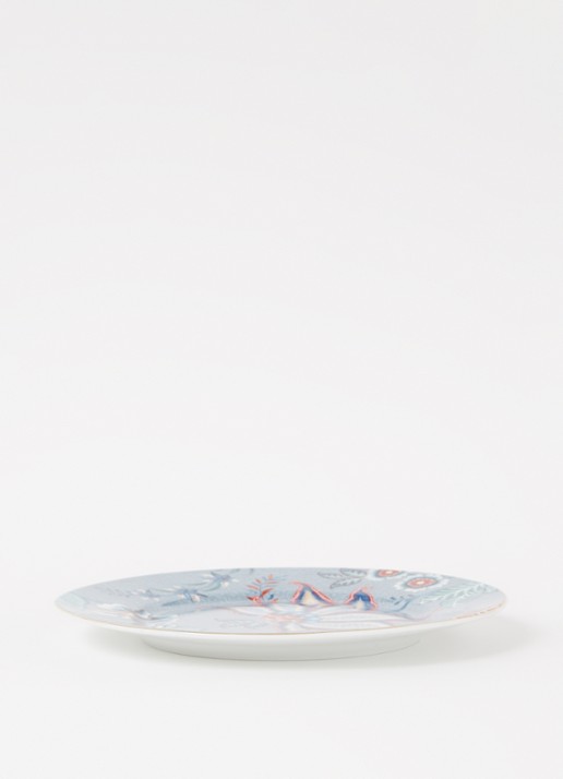 Pip Studio Flower Festival ontbijtbord 17 cm - voorkant 2 blauwgrijs