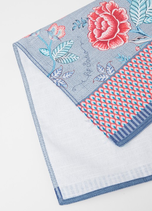 Pip Studio Flower Festival theedoek 50 x 70 cm - voorkant 2 blauw