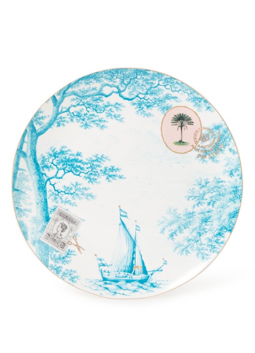 Pip Studio Heritage Boat dinerbord 23 cm  - voorkant zeegroen