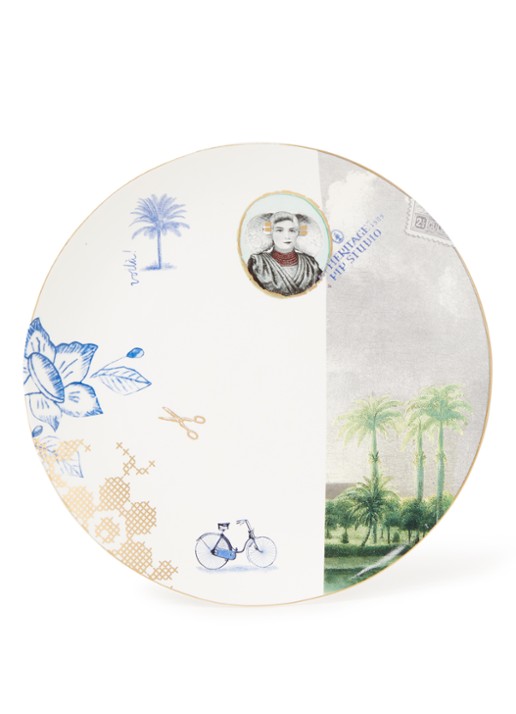 Pip Studio Heritage Palm ontbijtbord 20 cm - voorkant 2 wit