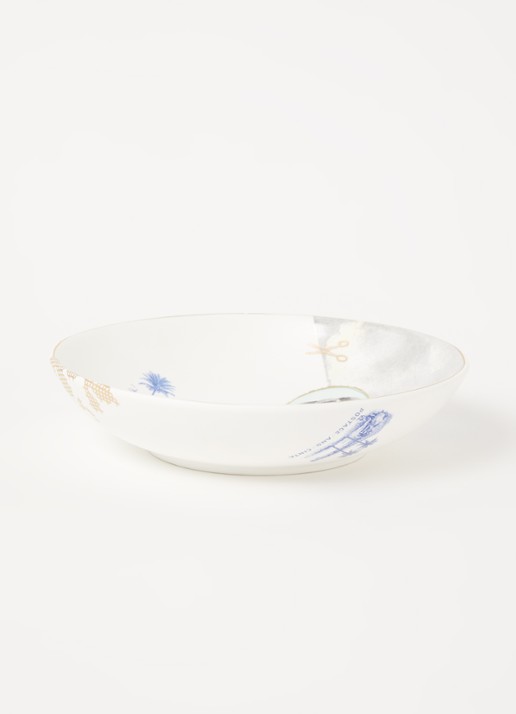 Pip Studio Heritage Palm serveerschaal 18 cm - voorkant 3 wit