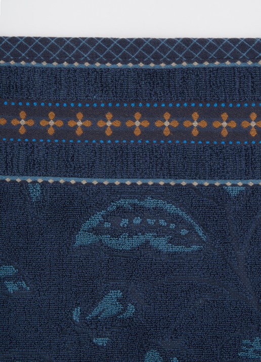 Pip Studio Jasmin gastendoek van katoen - 500 gr/m2 - 30 x 50 cm - detail donkerblauw