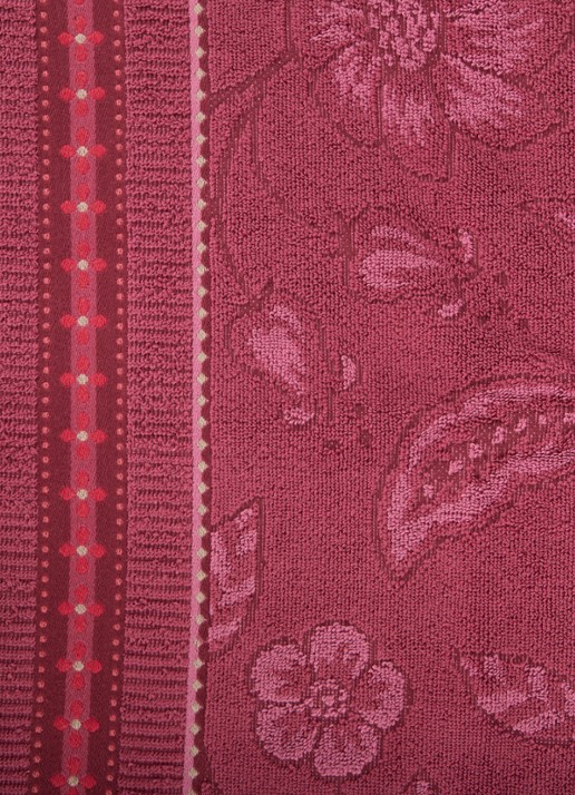 Pip Studio Jasmin Jacquard badhanddoek van katoen - 500 gr/m2 - 55 x 100 cm - detail 2 donkerroze