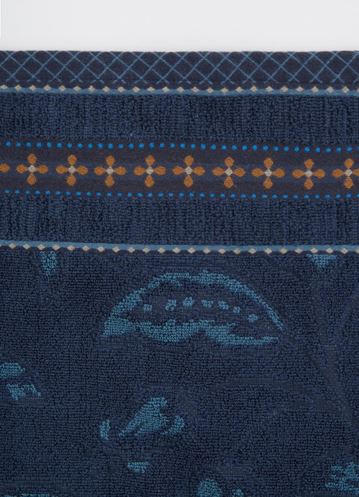 Pip Studio Jasmin Jacquard badlaken 140 x 70 cm - detail donkerblauw