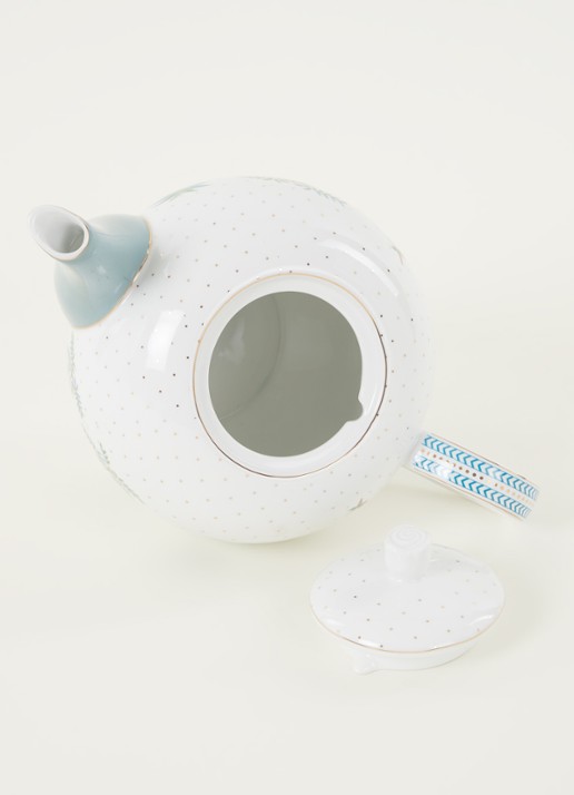 Pip Studio Jolie theepot 1,6 liter - detail lichtblauw