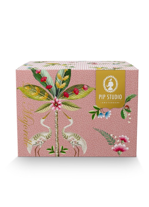Pip Studio La Majorelle kop en schotel 28 cl set van 2 - detail roze