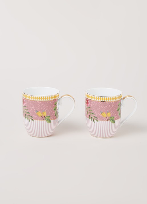 Pip Studio La Majorelle kopje 14,5 cl set van 2 - voorkant 3 roze
