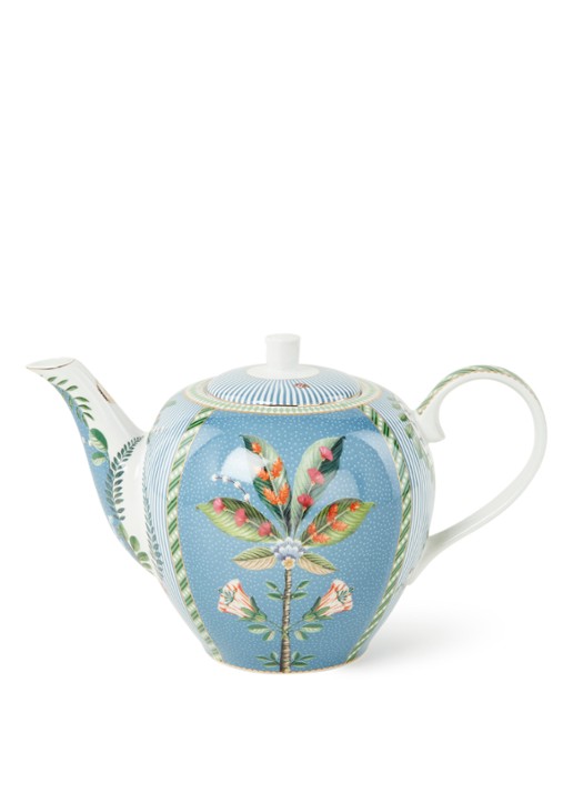 Pip Studio La Majorelle theepot 1,6 liter - voorkant blauwgrijs