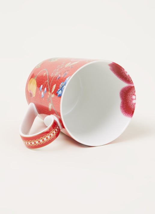 Pip Studio Letter I Blushing Birds mok 35 cl - detail steenrood