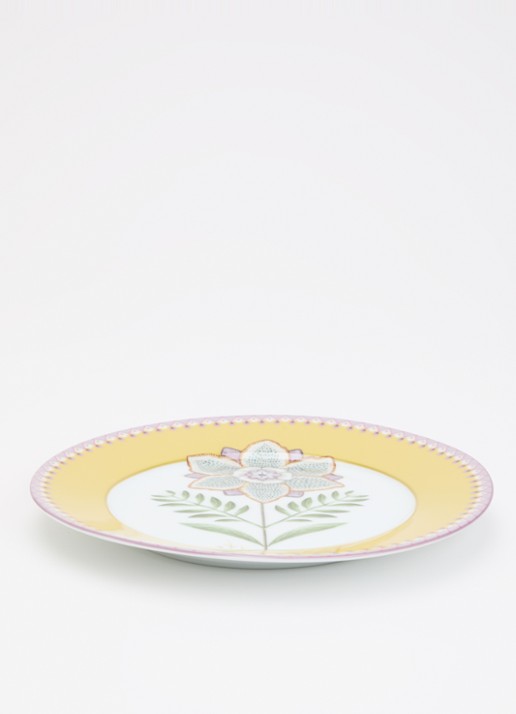 Pip Studio Lily & Lotus ontbijtbord 21 cm - voorkant 4 okergeel