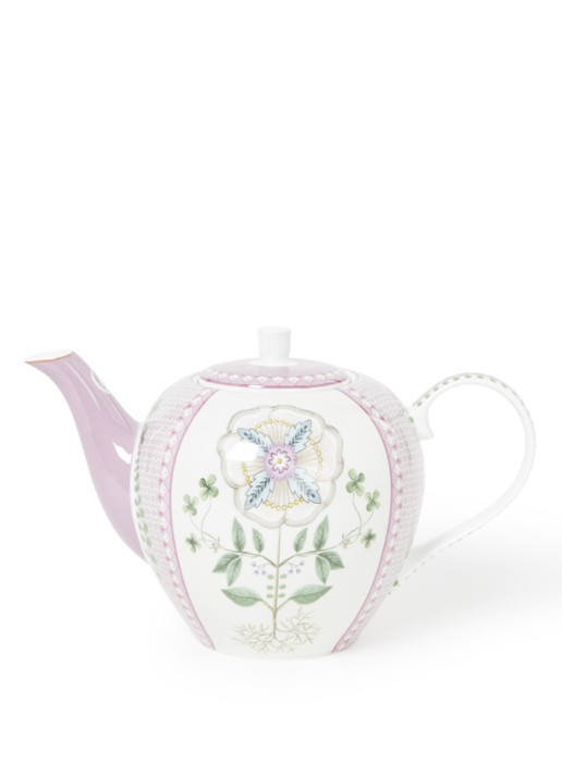 Pip Studio Lily & Lotus theepot 1,6 liter - voorkant lila