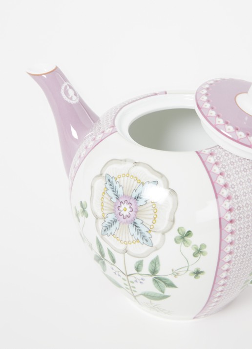 Pip Studio Lily & Lotus theepot 1,6 liter - voorkant 2 lila